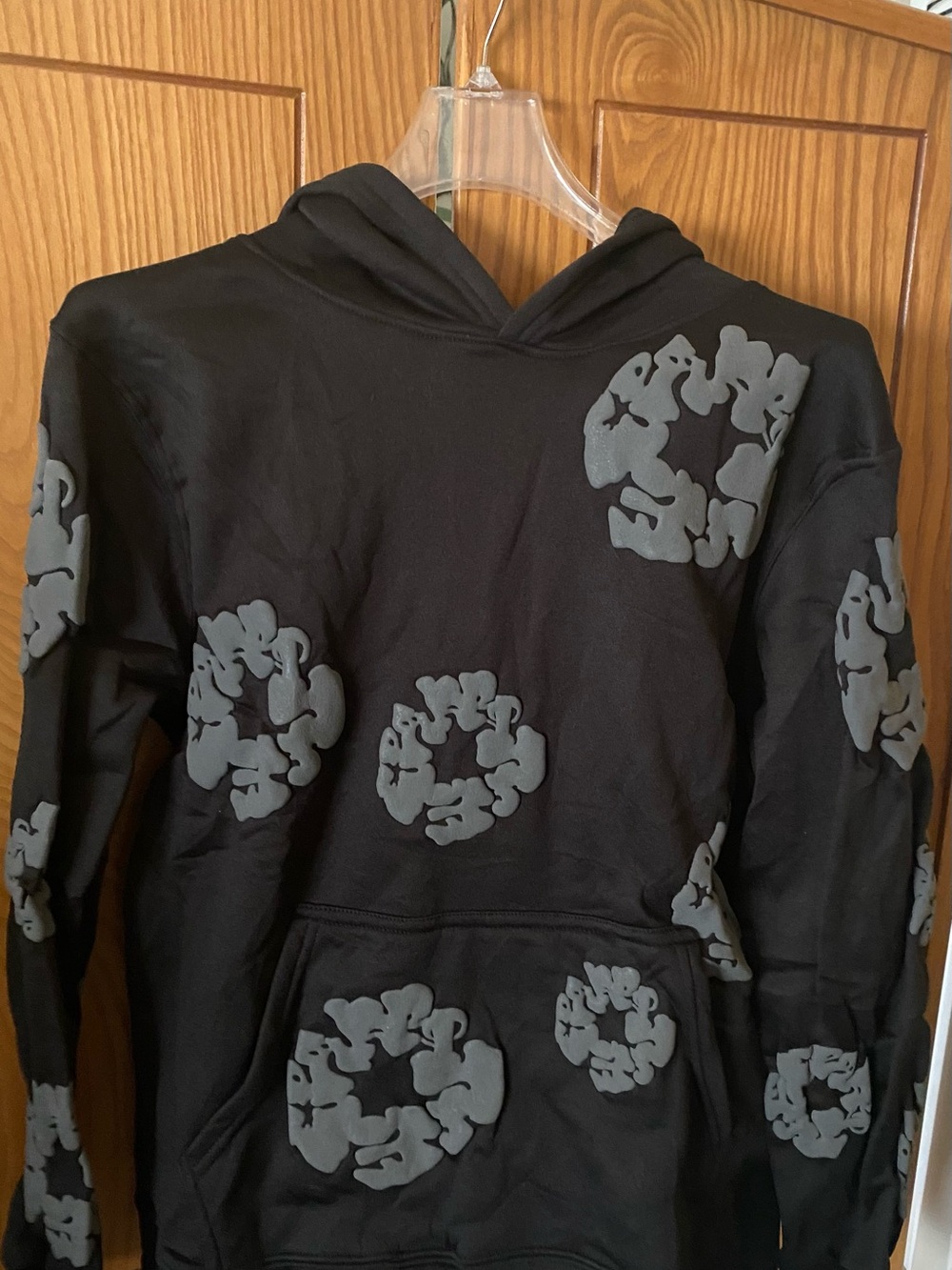Men's Black & Grey Hoodie "Denim Tears" Size Medium